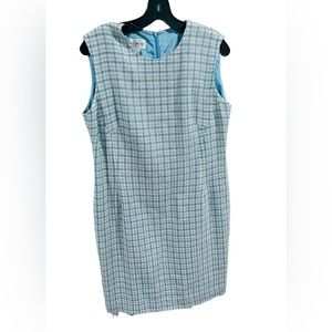 Vintage Blue Tweed Dress Size 12